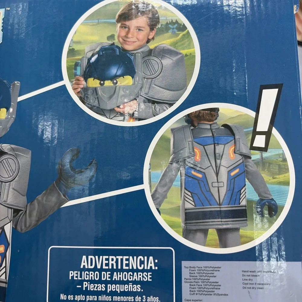 Lego Nexo Knights Child Costume Clay Grey Blue Disguise Small 4-6 FREE Shipping!